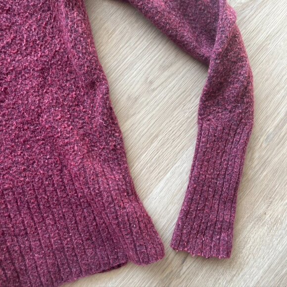 ** madewell Womens Knitted Sweater Mock Neck Marled Maroon Nylon Wool XS - Picture 3 of 10